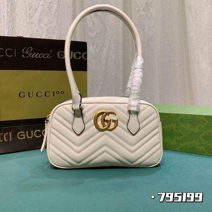 GUCCI GG Marmont Small Top Handle Bag - White