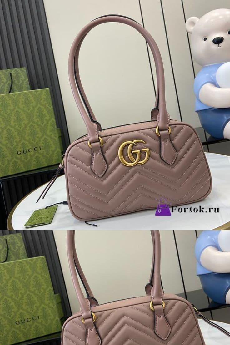 GUCCI GG Marmont Small Top Handle Bag - Pink
