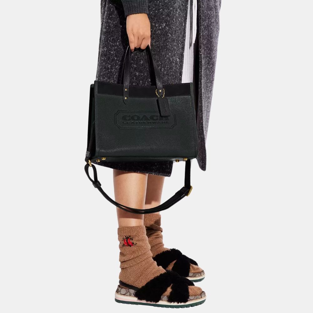 COACH Field Tote 30 In Colorblock With Coach Badge - Black