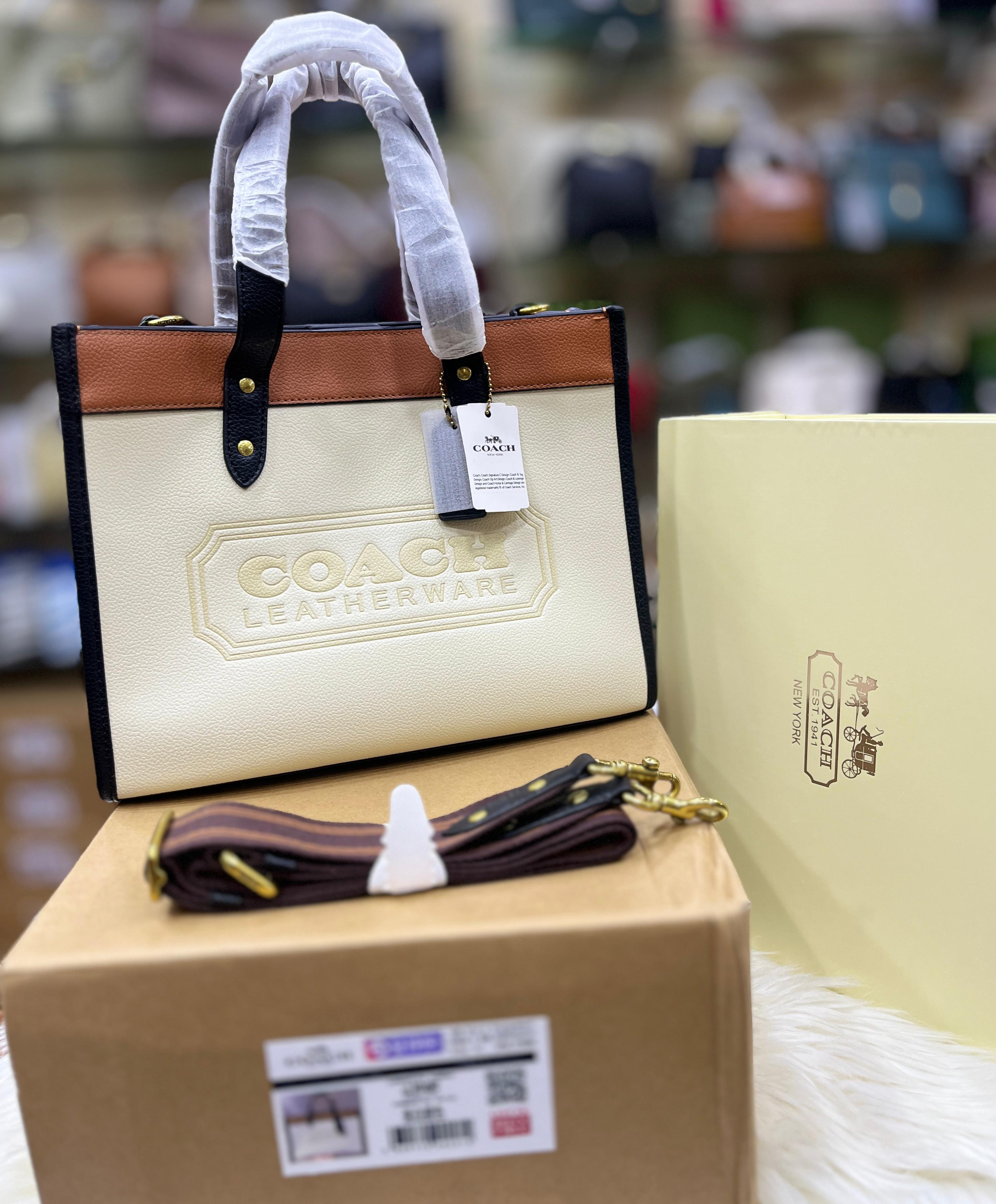 COACH Field Tote 30 In Colorblock With Coach Badge - Brown