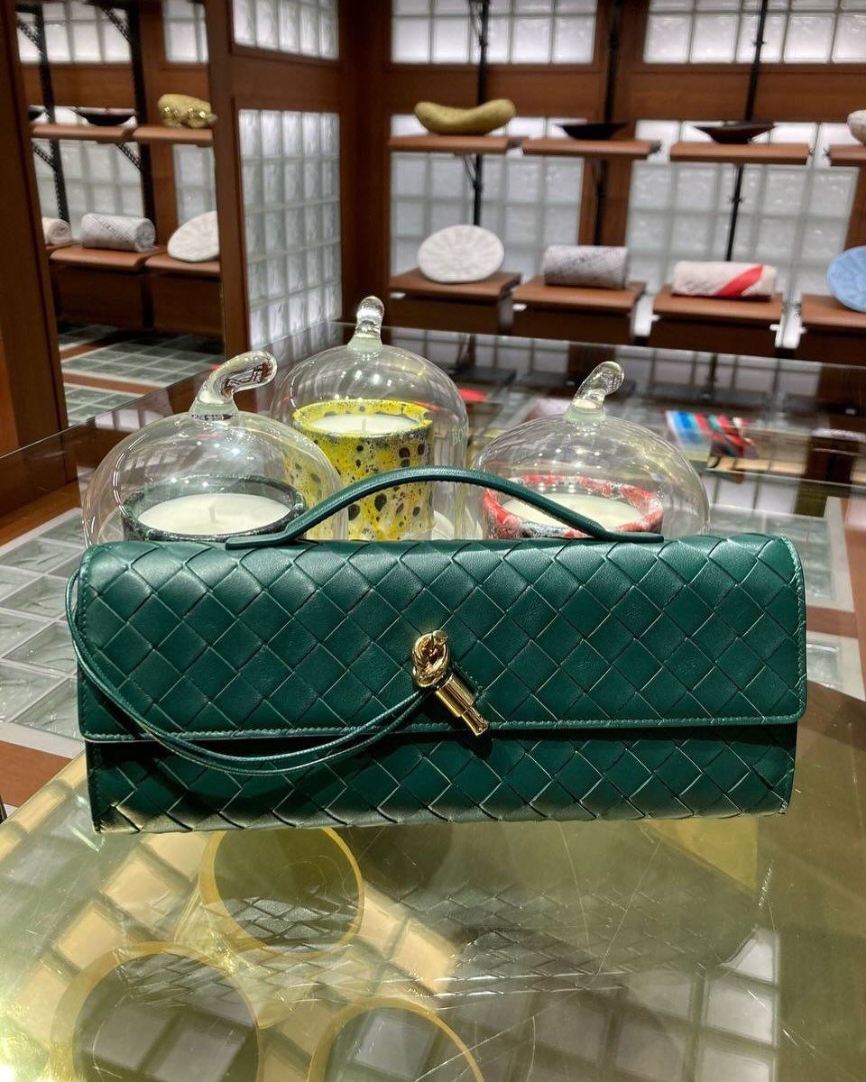 3078 Bottega Veneta Andiamo Bag - Green