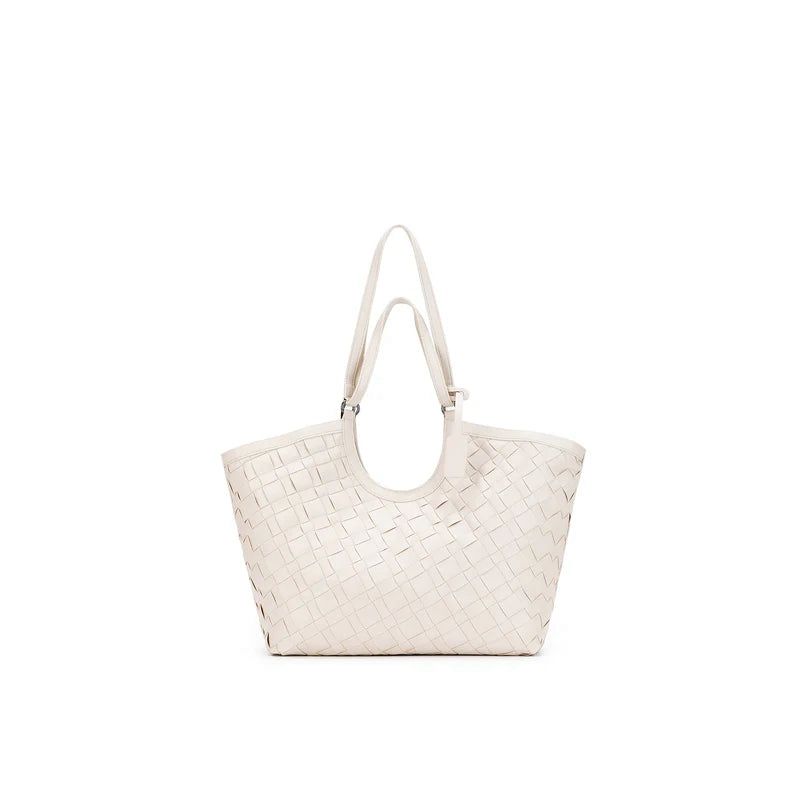 CHARLES & KEITH Ivette Woven Tote Bag - White