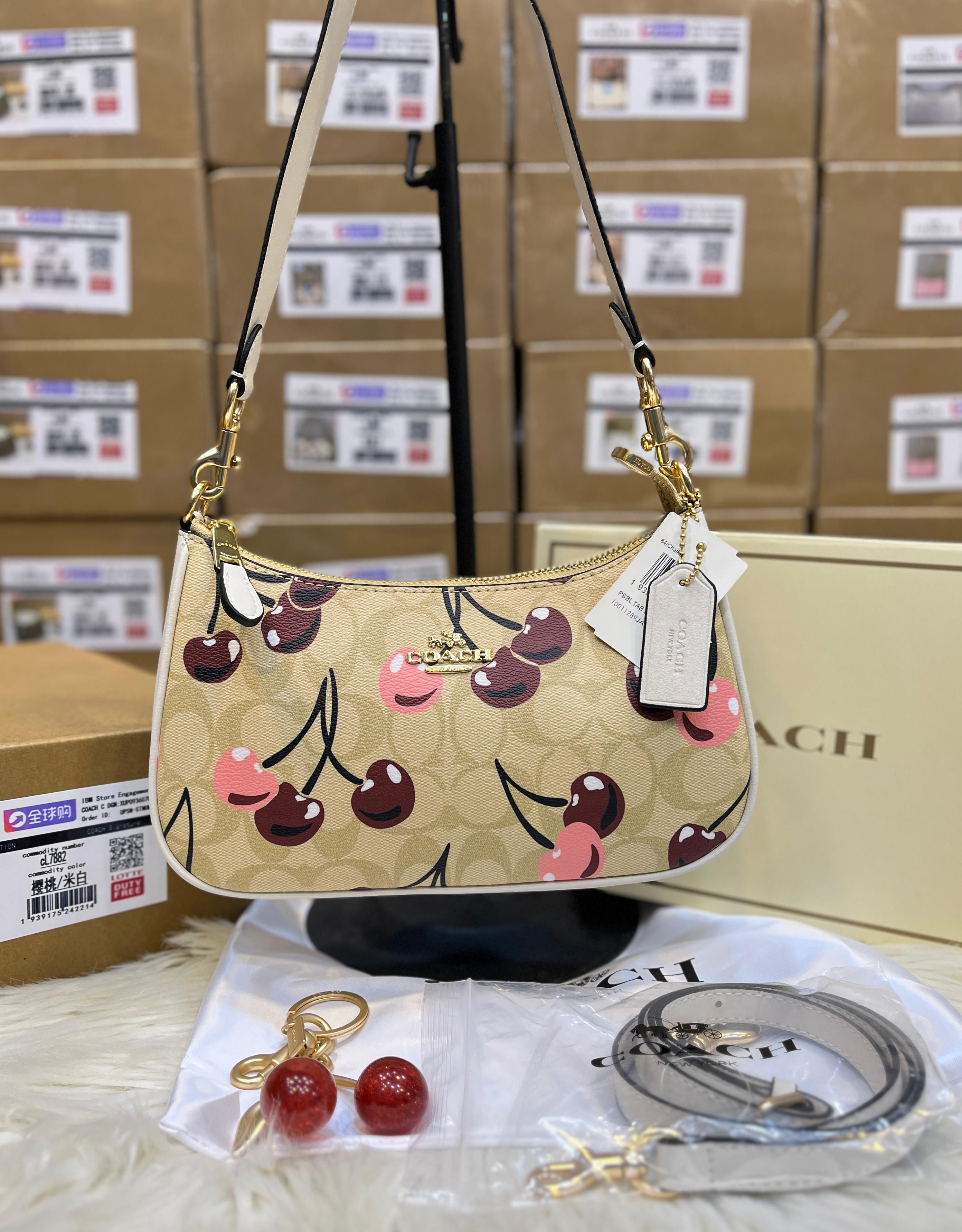 COACH Teri Shoulder Bag In Cherry Print - Fawn