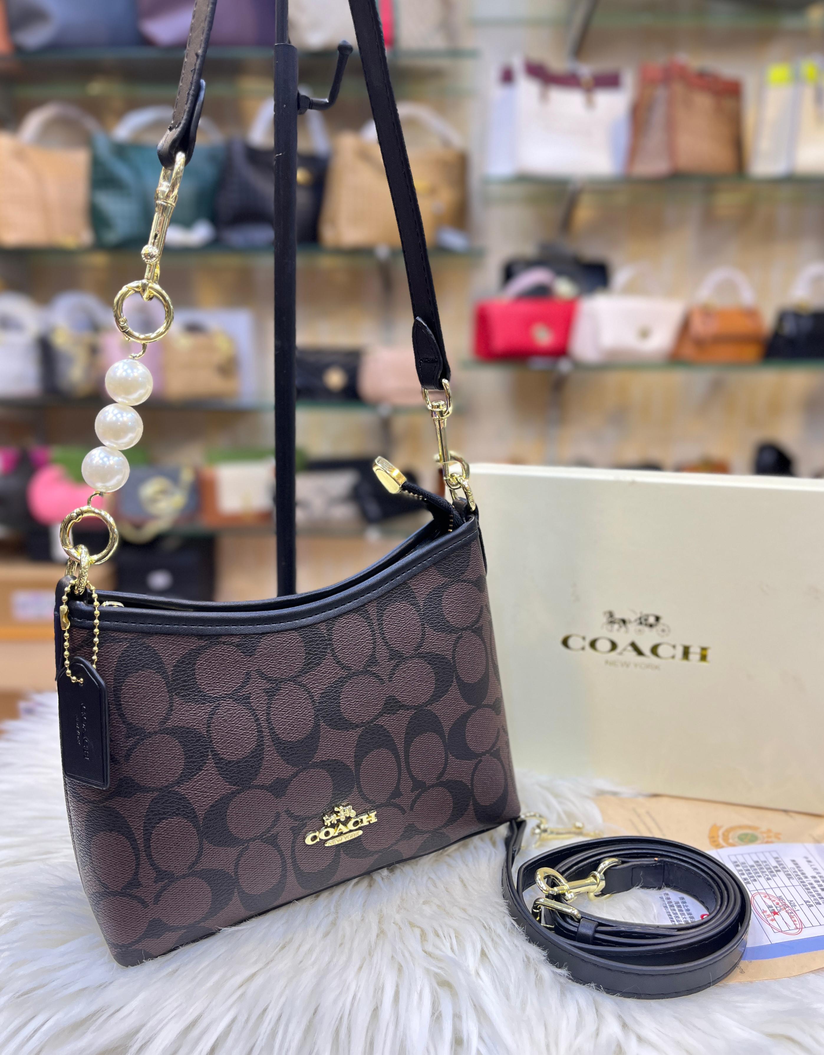 Coach Laurel Mini Shoulder Bag in Signature Canvas - Black & Brown