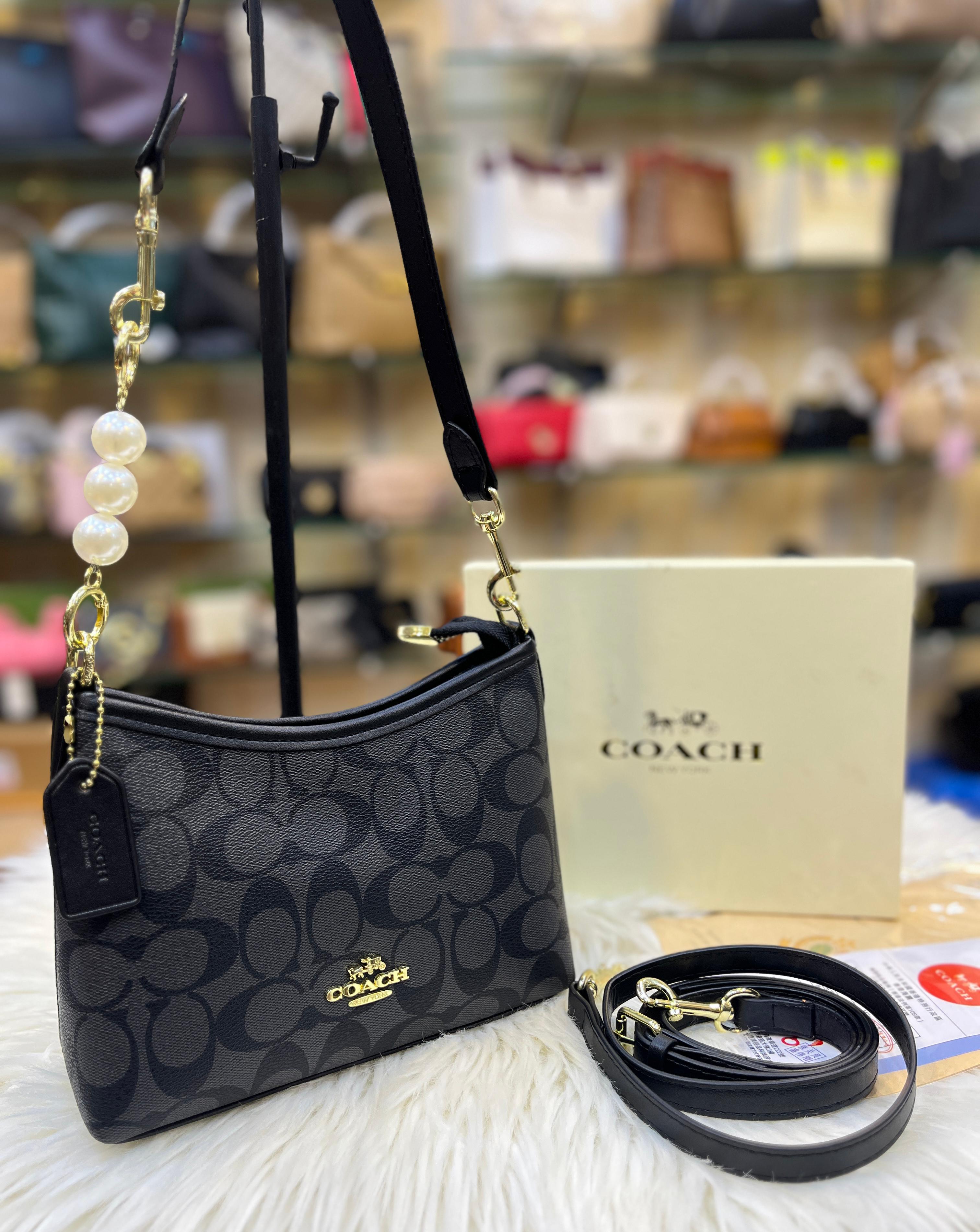 Coach Laurel Mini Shoulder Bag in Signature Canvas - Black