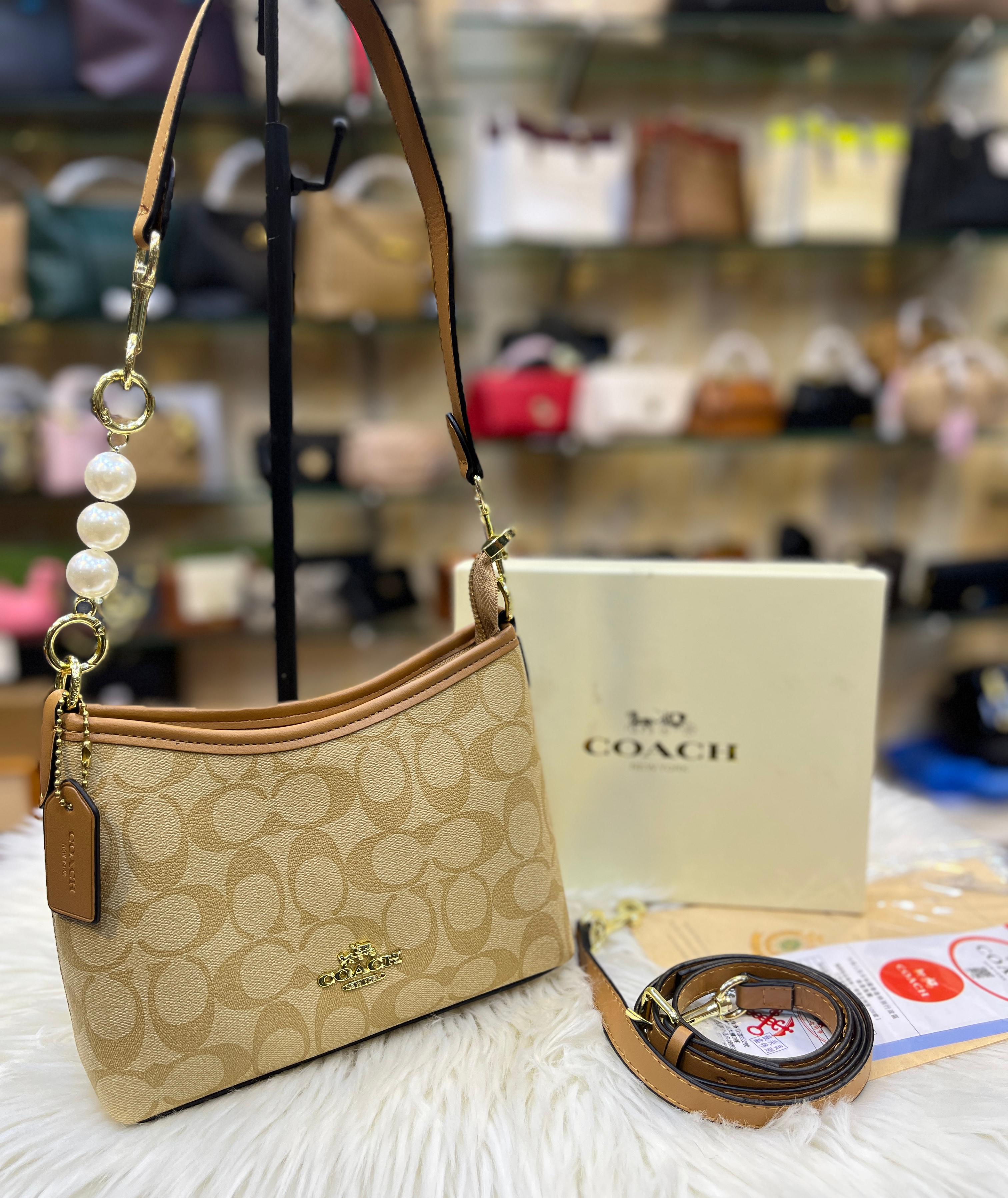 Coach Laurel Mini Shoulder Bag in Signature Canvas - Fawn