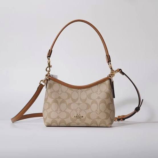 Coach Laurel Mini Shoulder Bag in Signature Canvas - Fawn