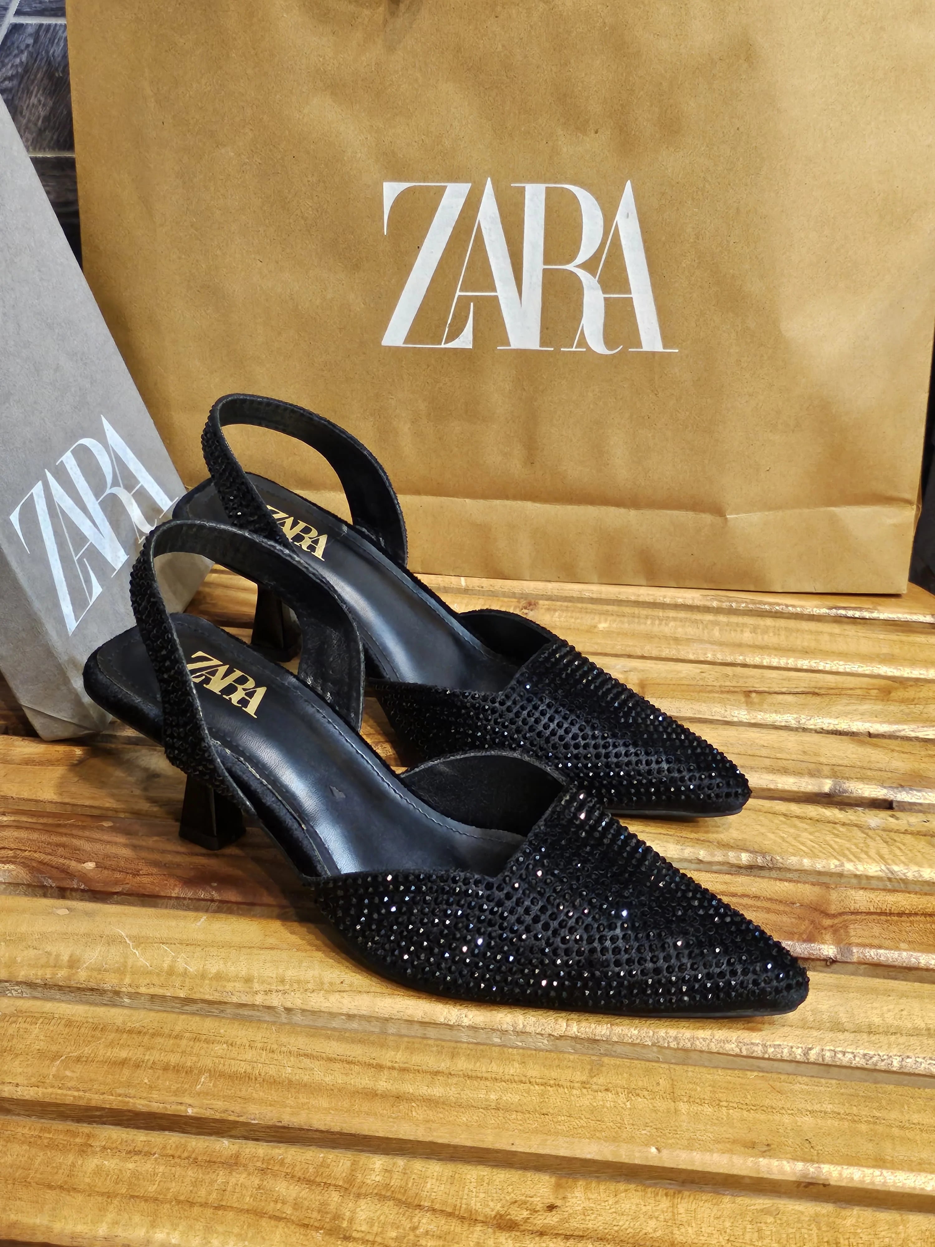 ZARA Rhinestone Slingback Heels