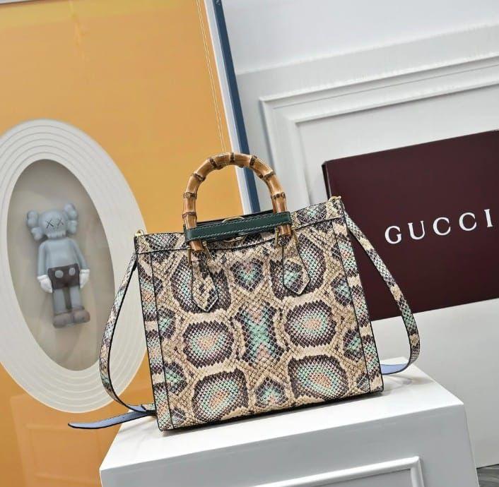 Gucci GG Diana Python Tote Bag