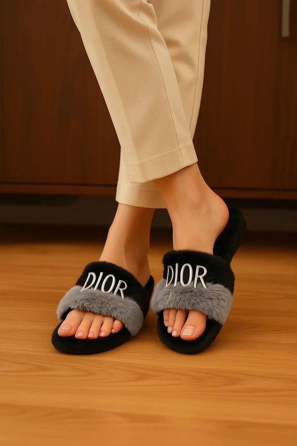 Dior Furry Slipper