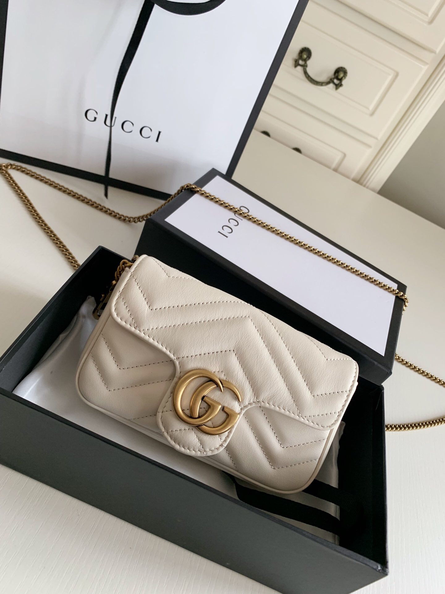 GUCCI MARMONT Mini - WHITE