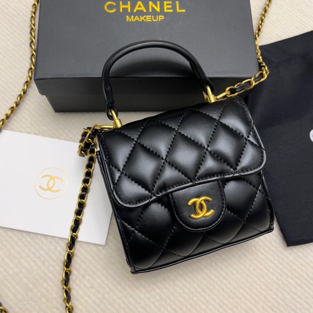 Chanel Mini Square Top Handle Flap - Black